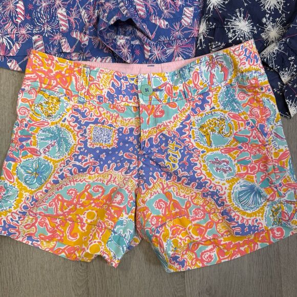 Lilly Pulitzer Fireworks Print Callahan Shorts, size 0 Lot Of 3 Rare - Picture 2 of 7